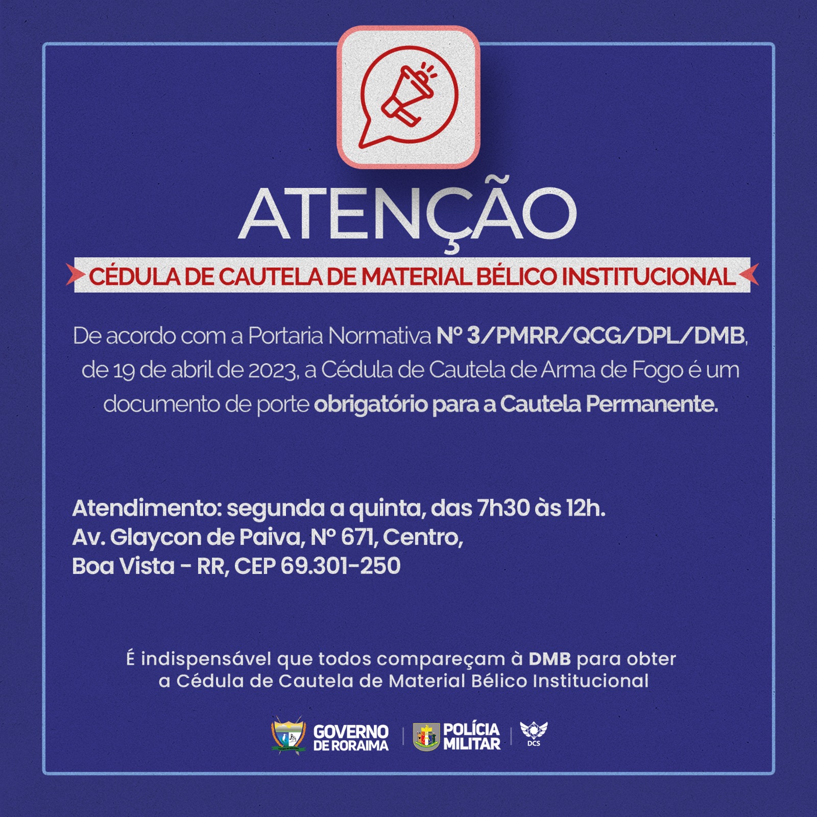 CÉDULA DE CAUTELA DE MATERIAL BÉLICO INSTITUCIONAL